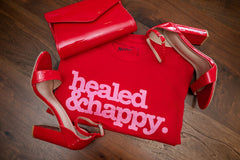 Healed & Happy Unisex T-Shirt - Pink Writing