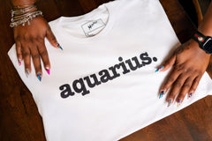 Aquarius Unisex T-Shirt - Black Writing