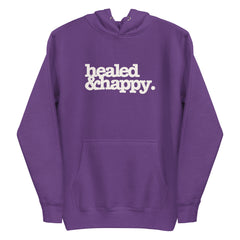 Healed & Happy Unisex Hoodie - White Writing