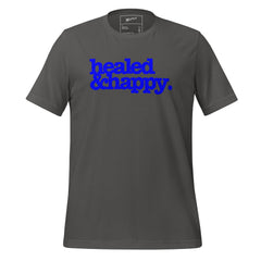 Health & Happy Unisex T-Shirt - Blue Writing