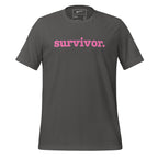 Survivor Unisex T-Shirt - Pink Writing