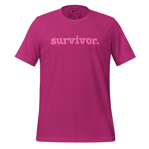 Survivor Unisex T-Shirt - Pink Writing