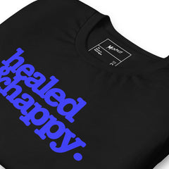 Health & Happy Unisex T-Shirt - Blue Writing