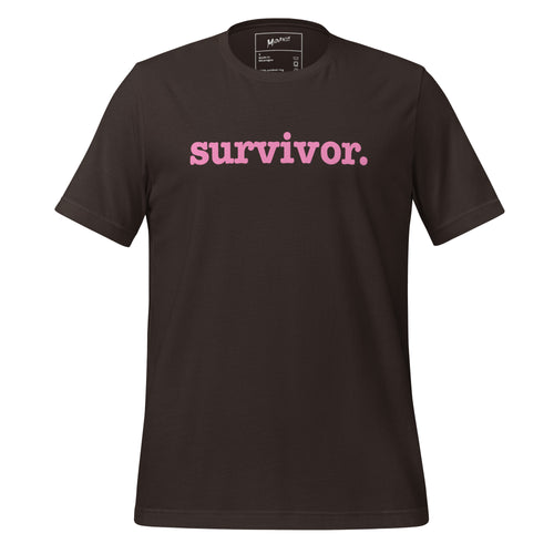 Survivor Unisex T-Shirt - Pink Writing