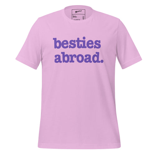 Besties Abroad Unisex T-Shirt -Purple Writing