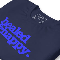 Health & Happy Unisex T-Shirt - Blue Writing