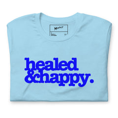 Health & Happy Unisex T-Shirt - Blue Writing