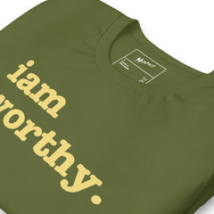 I Am Worthy Unisex T-Shirt - Yellow Writing