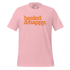 Healed & Happy Unisex T-Shirt - Orange Writing