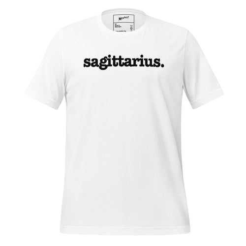 Sagittarius Unisex T-Shirt - Black Writing