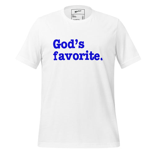 God's Favorite Unisex T-Shirt - Blue Writing