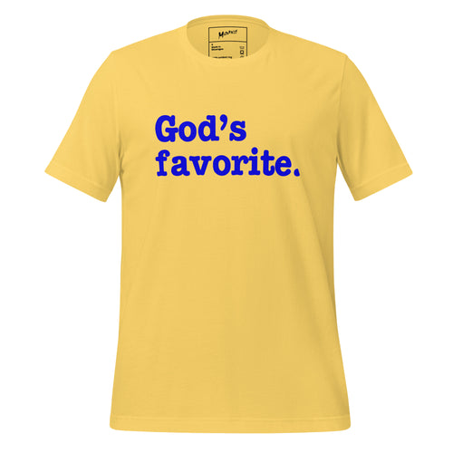 God's Favorite Unisex T-Shirt - Blue Writing