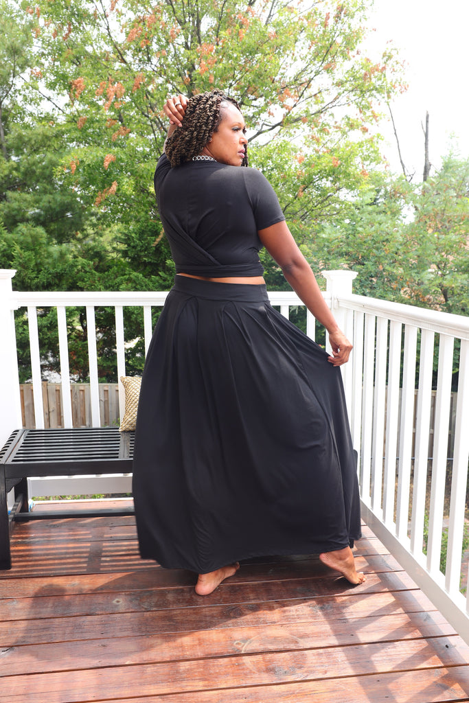 Flowy Wrap Around Top and Maxi Skirt - Modern-Ish LLC