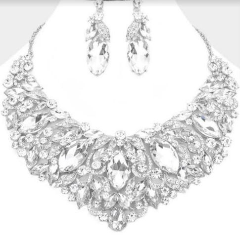 Accented Evening Necklace and Earrings Set